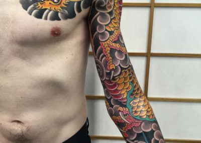 Full Japanese Dragon sleeve and chest