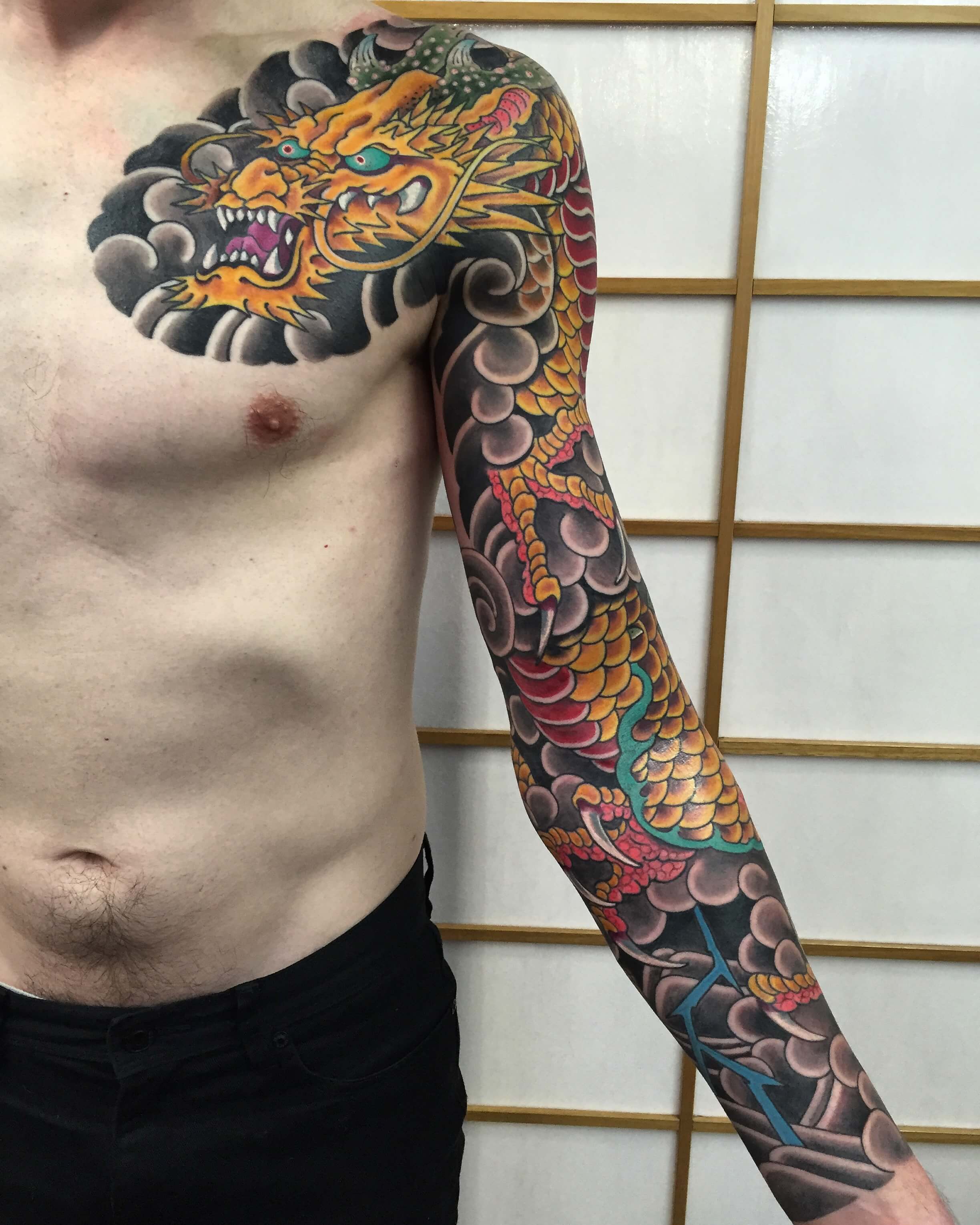 Full Japanese Dragon sleeve and chest