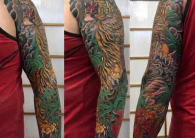 Full Coloured Japanese Tiger and Oni sleeve