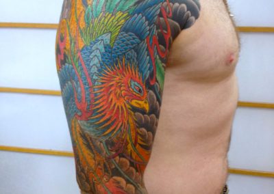 Japanese 3/4 Sleeve coloured Phoenix